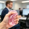 Coconut Oil Stress Ball, 2026 New Coconut Oil Squishy,Shapeable No Rebound Work Relaxation Desk Decor Stress Relief Ball,Portable Desk Anxiety Ornament(Pink-02) view 3