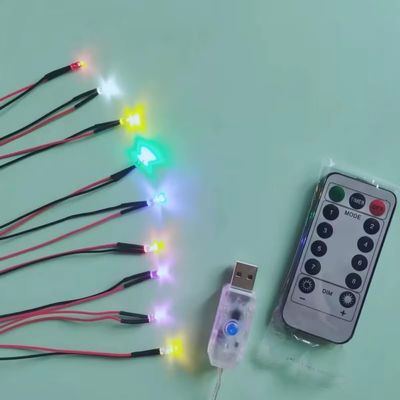 SGSLT Dollhouse Miniature LED Lights with Remote Control, USB Powered, Multicolor, 9 Piece Set
