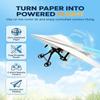 Rc Paper Airplane Kit with Gyro Stabilizer, DIY Electric Remote Control Plane with Dual Propellers, Paper Airplane Motor Kit, Foldable Lightweight Glider STEM Toy for Outdoor Beginner Hobby Flyers view 2