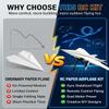 Rc Paper Airplane Kit with Gyro Stabilizer, DIY Electric Remote Control Plane with Dual Propellers, Paper Airplane Motor Kit, Foldable Lightweight Glider STEM Toy for Outdoor Beginner Hobby Flyers view 4