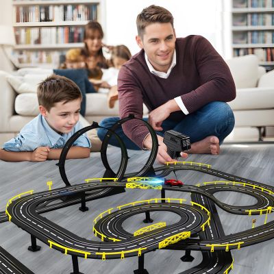 Slot Car Race Track Sets for Kids Ages 6+ | Electric Powered Racing Set | Electric Remote Control Track Car High Speed Showdown Birthday Gifts for Boys Kids Ages 6+(US Fast Arrival) Black