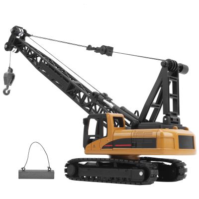 Chiyyak Alloy Engineering Crane Model Arm Lift 360 Degree Rotating Toy for Kids 8 Years and Up ABS Alloy Yellow Brown