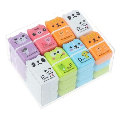 Cute Pencil Erasers for Kids, 6 Pack with Roller Clean Up Function, Fun Kawaii School Supplies for Boys and Girls, Drawing Eraser Set(Sze24b)
