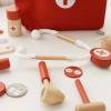Jessruly Red Doctor Set Wooden Simulation Medical Simulation Educational Kit with Medicine Chest for Role Play and Early Learning Development view 4