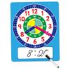 Tapallmy Learning Clock 15.3x10.6inch Teaching Clocks Ideal for Kids with Movable Hands Write Wipe Practice Clock to Learn Time Ideal for Kids with Writing Pen Blue view 1