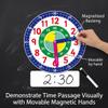 Tapallmy Learning Clock 15.3x10.6inch Teaching Clocks Ideal for Kids with Movable Hands Write Wipe Practice Clock to Learn Time Ideal for Kids with Writing Pen Blue view 2