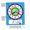 Tapallmy Learning Clock 15.3x10.6inch Teaching Clocks Ideal for Kids with Movable Hands Write Wipe Practice Clock to Learn Time Ideal for Kids with Writing Pen Blue view 3
