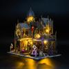 DIY 3D Wooden Puzzle Castle Kit, Huoluo Castle Miniature House Assembly Model with LED Lights, Dust Cover & Detailed Scene for Adults Enthusiasts view 4