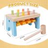 JWQFBC Wooden Pounding Bench Toy and Mallet Early Education Fine Motor Skill Colorful view 2