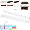 Scalloped Mahjong Racks with Magnetic Pushers, 20 Inch Premium Acrylic Tortoise Shell Mahjong Racks Set, Anti-Slip Tile Holders for American Mahjong Game Night (Transparent White, 17.5", 1 Pack) view 1
