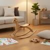 MotiveTech Wooden Rocking Horse Arched Runners Solid Wood Rocking Horse Balanced Design Young Child Riding Toy for Kids, Wood Color view 4