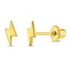 In Season Jewelry Yellow Gold Plated Polished Lightening Bolt Girl Earrings view 1