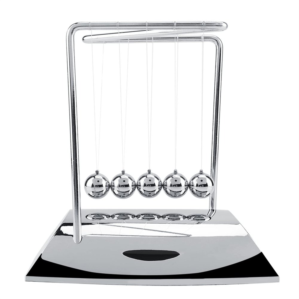 Newton's Cradle Balance Steel Balls, Science Physics Pendulum Toy, Conservation of Momentum and Energy Demonstration Desk Ornament for Office Home Study Decoration