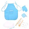 Chiyyak 11Pcs Kids Baking Set Blue Chef Apron Hat Oven Glove Whisk Rolling Pin Cake Molds (Blue 11 Piece Set) view 1