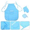 Chiyyak 11Pcs Kids Baking Set Blue Chef Apron Hat Oven Glove Whisk Rolling Pin Cake Molds (Blue 11 Piece Set) view 2