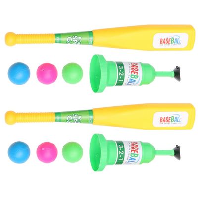 CIYODO Outdoor Baseball Set with 2 Lightweight Abs Bats, 2 Pitching Machines, and 2 Balls, Smooth Surface Sports Equipment for Baseball Training and Outdoor Play Random Color