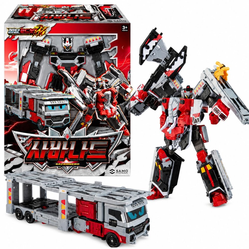Metal Cardbot W SAVANNARD Carrier Trailer Truck Transforming Robot Car