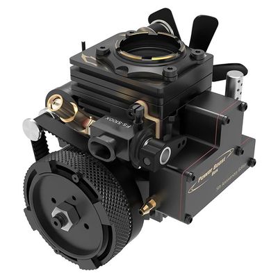 FS-S100AT Single-Cylinder 4-Stroke Nitro Gasoline Engine Model, Transparent Combustion Chamber Internal Combustion Engines, for Car, Boat & Teaching Display