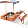 Outdoor sandpits with Adjustable awnings and Canopies, Suitable for Garden backyards; Foldable sandpits with awnings, Suitable for Toddlers to Play in. view 1