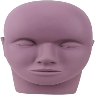 ROPCVAX Rubber Massage Eyelash Mannequin Head Extension Cosmetology Doll Face for Makeup Practice Model(B)