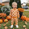 Merqwadd Baby Boy Halloween Outfit Little Pumpkin Sweatshirt Pants Set (Orange, 6-12 Months) view 2