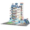 Multi-Level City Parking Garage Diorama, 8-Story Vehicle Storage Tower with Rotating Car Lift and 8 Parking Bays, Miniature Building Scene Display for Adults Enthusiasts view 1