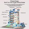 City Parking Garage Display Miniature Building Scene, 3-Level Vehicle Storage Tower with Rotating Elevator, Urban Car Structure Including 6 Model Cars for Adults Enthusiasts view 3