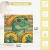 Sletend Dinosaur Mexican Taco Crocodile Baby Msulin Washcloths Newborn Face Towel Baby Muslin Burp Cloths 5 Pack Soft Absorbent Natural Cotton Wash Towel 11.8"X11.8", Shower Gift and Essential view 2