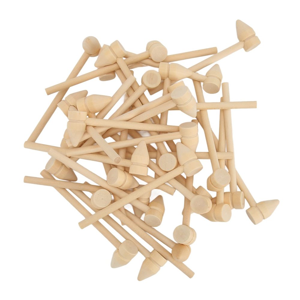 Chiyyak Mini Birch Wood Hammer Set, 35 Pieces Chocolate Cracking Craft Kit Kids Toy