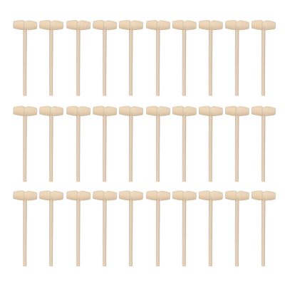Chiyyak Mini Wooden Hammer Set for Kids Toys, 30 Pieces Wooden Mallet for Crushing Chocolate