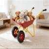 Kids, Children's Wagon, Sturdy Metal Trolley, 33 Lb Capacity, Two Wheel Yard Wagon for Leaves Soil Sand and Toys, Red Tray Yellow Frame view 1