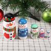 Aramox Christmas Nesting Dolls Set of 5 Handpainted Wooden Matryoshka Dolls with Santa Claus Snowman Designs for Home Decoration Kids Gift (Large Snowman) view 1