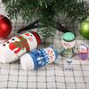 Aramox Christmas Nesting Dolls Set of 5 Handpainted Wooden Matryoshka Dolls with Santa Claus Snowman Designs for Home Decoration Kids Gift (Large Snowman) view 2