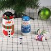 Aramox Christmas Nesting Dolls Set of 5 Handpainted Wooden Matryoshka Dolls with Santa Claus Snowman Designs for Home Decoration Kids Gift (Large Snowman) view 4