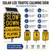 Solar Powered LED Traffic Safety Sign 18x24'' Customizable Version Solar Panel Powered with Perimeter LED Beads Bright Night Day Visibility Warning Sign for Private Roads Parking Driveways SlowSignB view 2