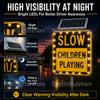 Solar Powered LED Traffic Safety Sign 18x24'' Customizable Version Solar Panel Powered with Perimeter LED Beads Bright Night Day Visibility Warning Sign for Private Roads Parking Driveways SlowSignB view 4