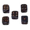 JTLB Head Bone Dice Skull Dice Skeleton Gothic 5 Pcs Black Resin 20mm Grinning Head Bone Face Game with Irregular Surface for Board Games Poker Games Halloween Party (Set) view 4