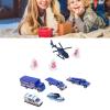 Omquot Fire Car Toy Set 6 Pieces Alloy Fire Truck Vehicle Airplane Boat Decorative Ornaments for Kids Birthday Gift (Blue) view 2