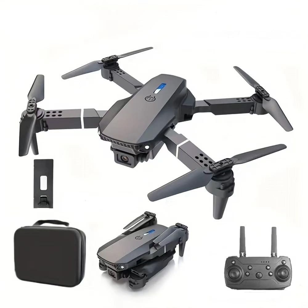 E88 Drone Adult Remote Control Airplane HD Dual Camera Black