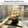 Acrylic Display Case Clear Acrylic Display Case 6 8 10 12 14 16 18 20 24 28 31 in, Dustproof Cube Showcase Box for Action Figure, Tall Transparent Collectibles Show Box(Black,10x10x40cm(4x4x16in)) view 2
