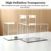 Acrylic Display Case Clear Acrylic Display Case 6 8 10 12 14 16 18 20 24 28 31 in, Dustproof Cube Showcase Box for Action Figure, Tall Transparent Collectibles Show Box(Black,10x10x40cm(4x4x16in)) view 3