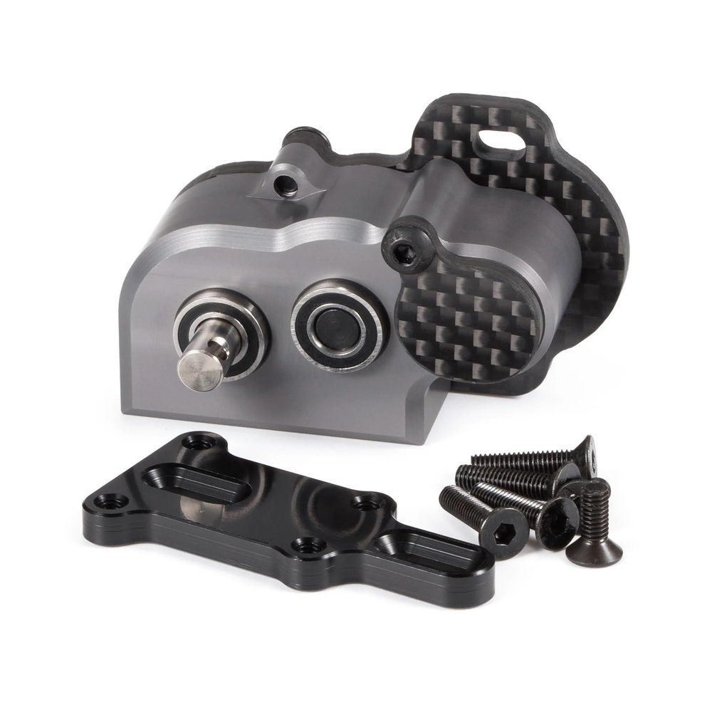 SKDUBRW RC Car Accessories for 1/10 RC Crawler LCG Chassis for Capra F9 AR45 Axle Machined Ultralight Portal Transmission 48Pitch Tiny Gearbox with Slipper Pad(Gray)