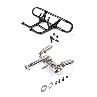 Rc Accessories Parts for Hpi for Rofun for BAHA for Km for Rovan for Baja 5b Ss 1/5 RC Car Upgrades Parts Dual Outlet Tuned Exhaust Pipe and Rear Bumper Kit
