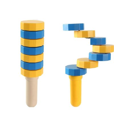 VIYAU Handheld Wooden Balancers - 2PCS True Balance Handheld Wooden Game, Family Time & Office Stress Relief, 360 Swing, Balance Games for Kids & Adults