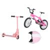BSTiltion Miniature Bike Scooter Set with Helmet Realistic High Simulation Garden Decor Dollhouse Bike Scooter Helmet Set (Pink) view 1