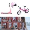 BSTiltion Miniature Bike Scooter Set with Helmet Realistic High Simulation Garden Decor Dollhouse Bike Scooter Helmet Set (Pink) view 3