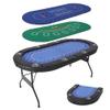 Garvee 8 Player Poker Table with 2 Interchangeable Game Mats,Texas Holdem and Blackjack,Collapsible Casino Table with Deepen Cup Holders & Padded Rails,No Assembly Instant Play, for Home Party view 1