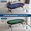 Garvee 8 Player Poker Table with 2 Interchangeable Game Mats,Texas Holdem and Blackjack,Collapsible Casino Table with Deepen Cup Holders & Padded Rails,No Assembly Instant Play, for Home Party view 2