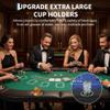Garvee 8 Player Poker Table with 2 Interchangeable Game Mats,Texas Holdem and Blackjack,Collapsible Casino Table with Deepen Cup Holders & Padded Rails,No Assembly Instant Play, for Home Party view 3