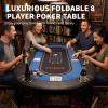 Garvee 8 Player Poker Table Foldable, Texas Holdem Table with Deepen Cup Holders & Padded Rails,No Assembly Instant Play, Portable Poker Table for Home Party, Game Night view 2
